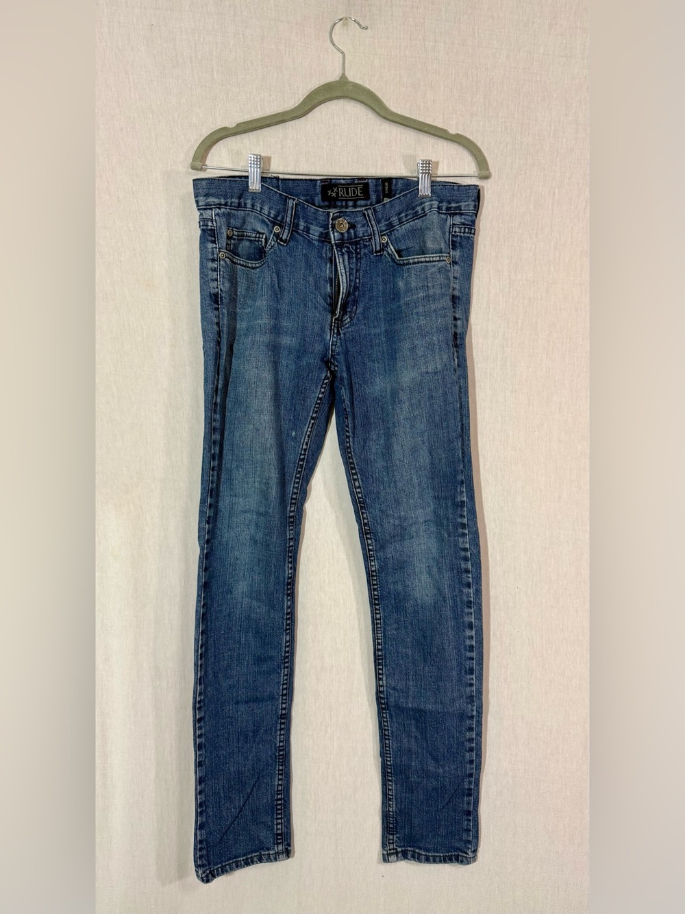 Rude 32/30 distressed Denim Men's Blue skinny Jeans